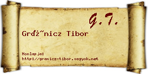 Gránicz Tibor névjegykártya